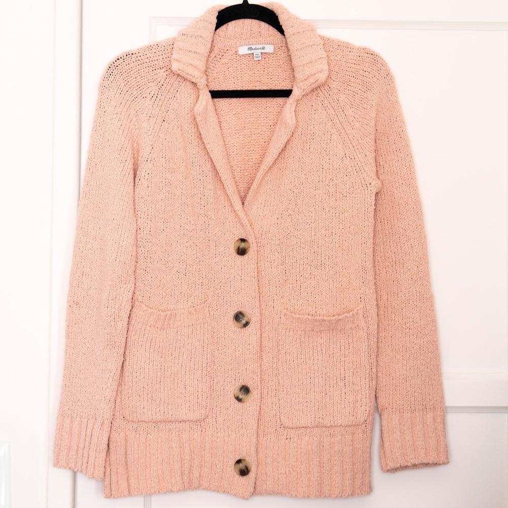 Madewell Blush Pink Boyfriend Cardigan Sweater